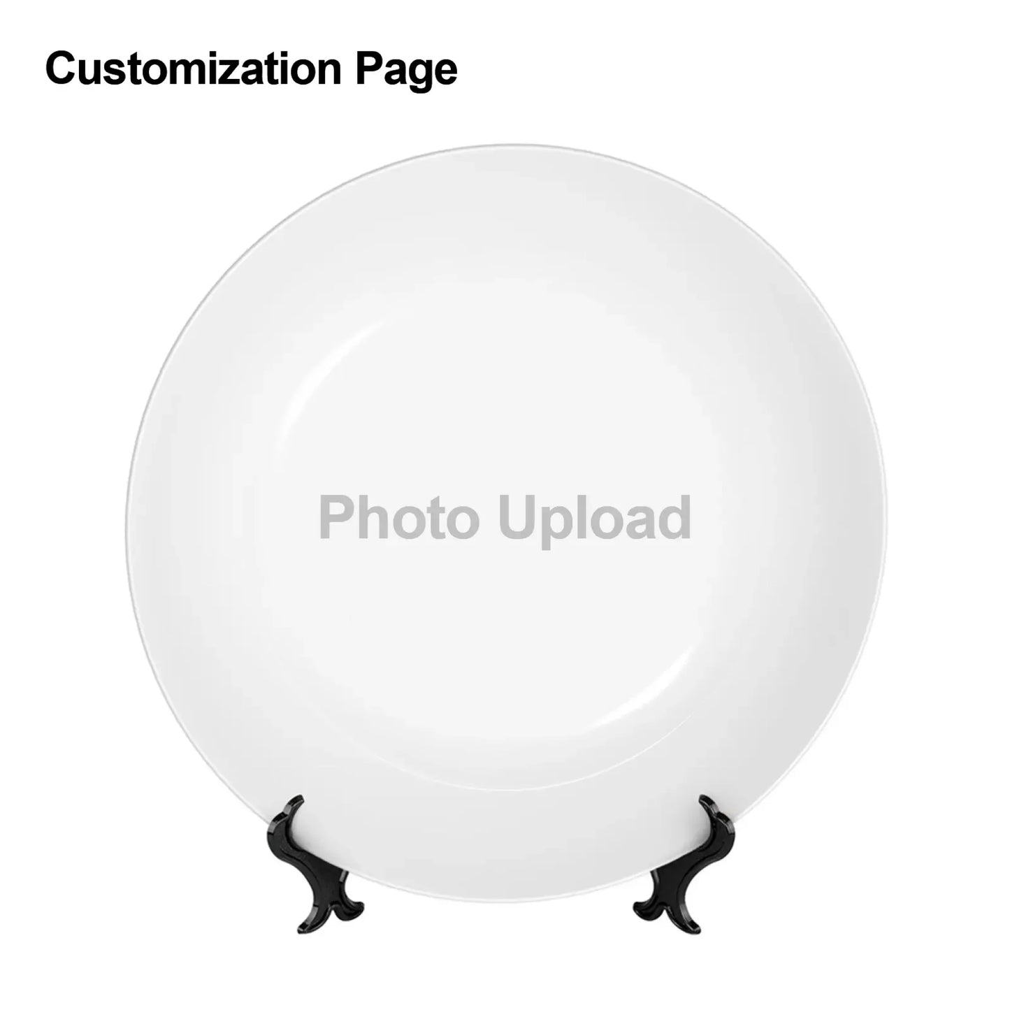 Real-time display of uploaded image with customized names and quote for keepsake plate