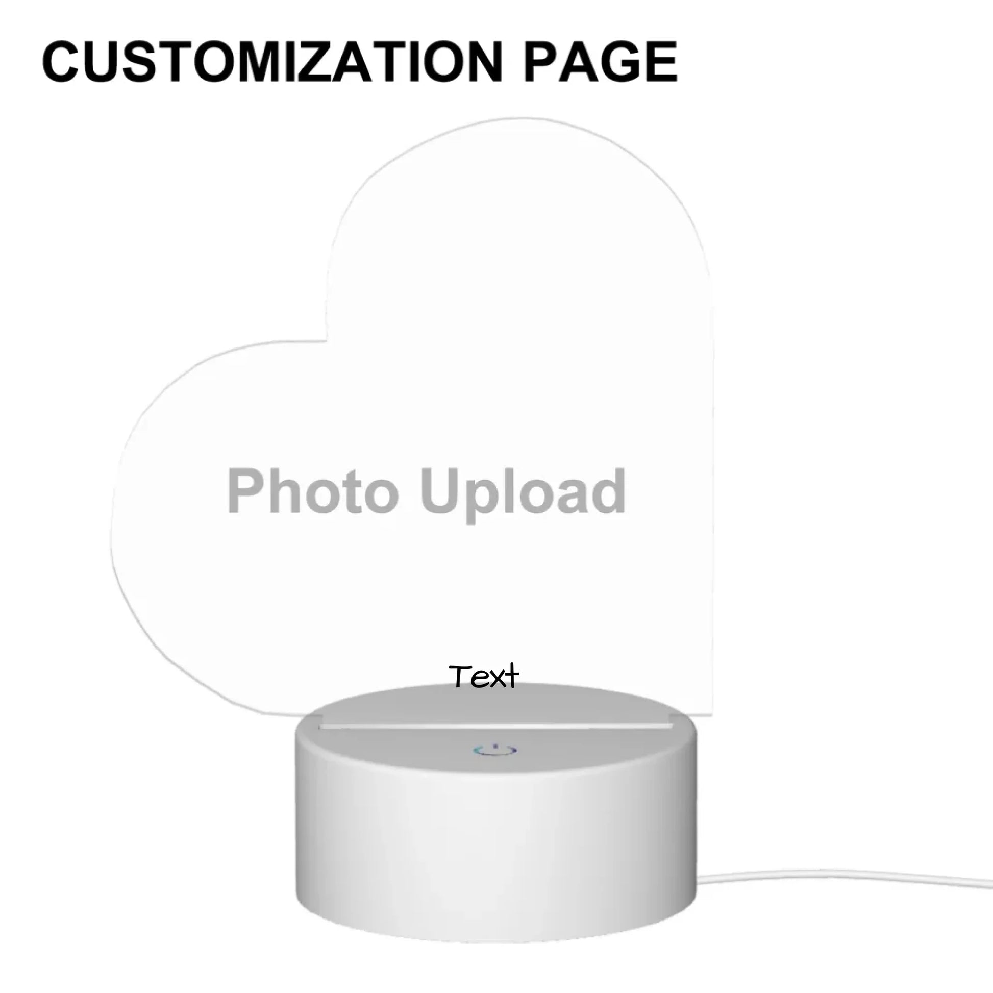 personalized night light customization page