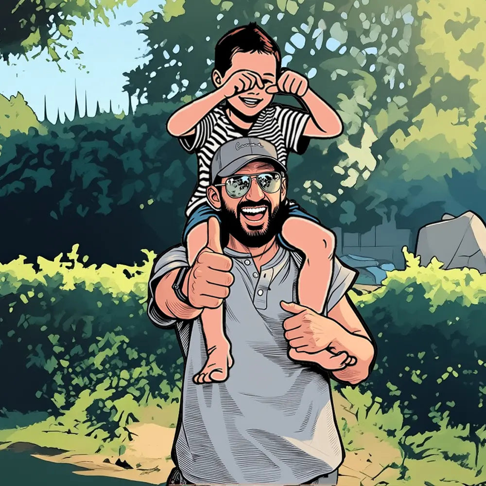 Comic-style personalized bone china plate with photo and text, ideal for vibrant tabletop or wall display, perfect gift.