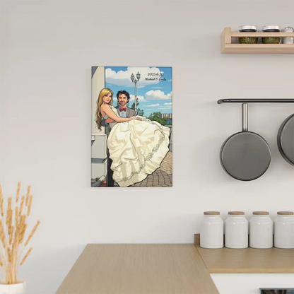 Custom canvas wall art in original or comic style, capturing fun and memorable moments for couples