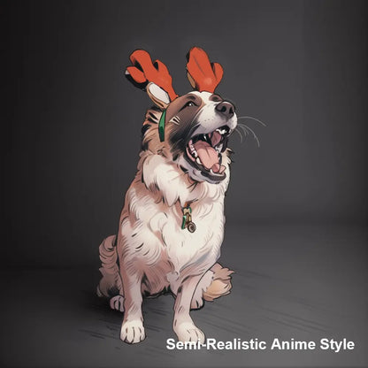 Ceramic photo ornament with the uploaded image converted into a semi realistic anime art style design