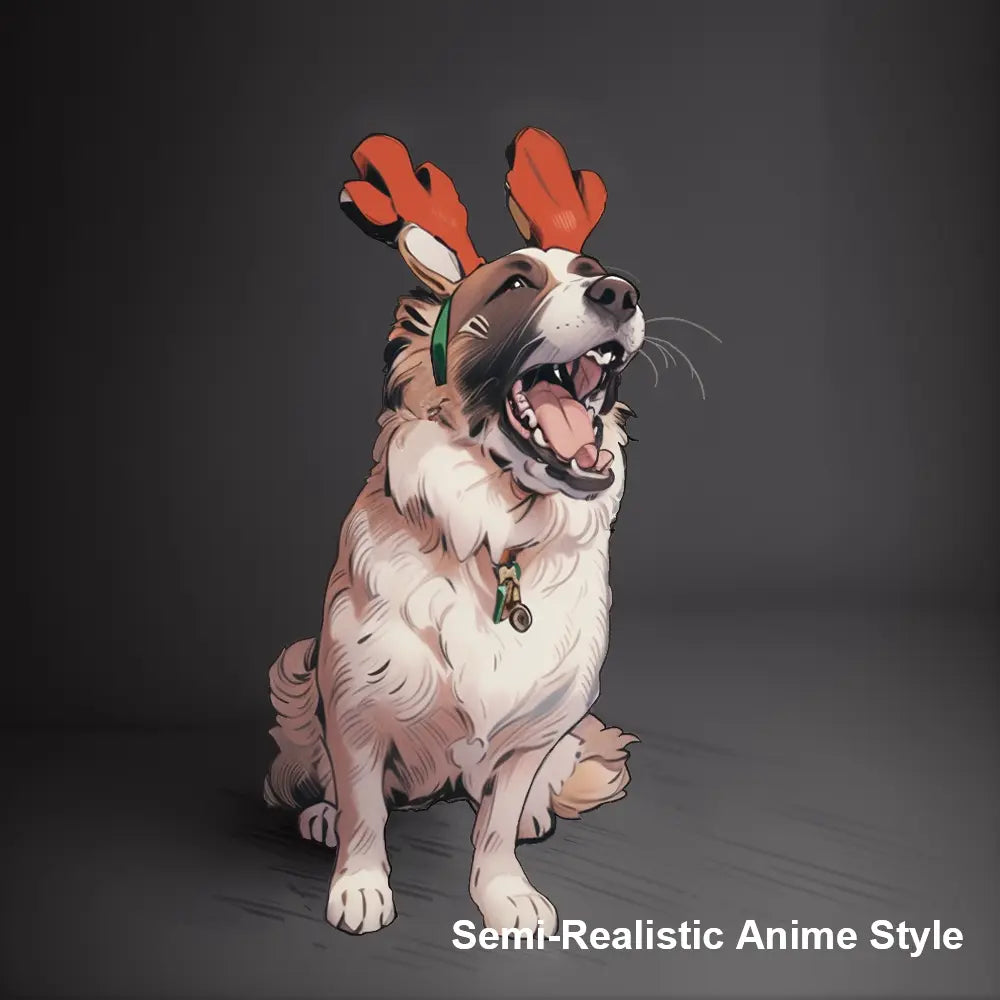 Glass photo ornament with the uploaded image converted into a semi realistic anime style artwork