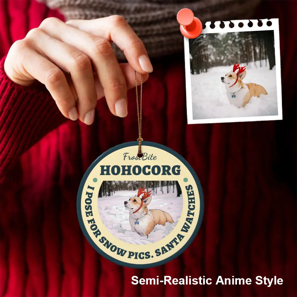Memorial custom photo ornament in artistic style made from personal picture as meaningful Christmas gift