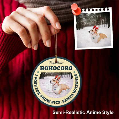 Memorial custom photo ornament in artistic style made from personal picture as meaningful Christmas gift