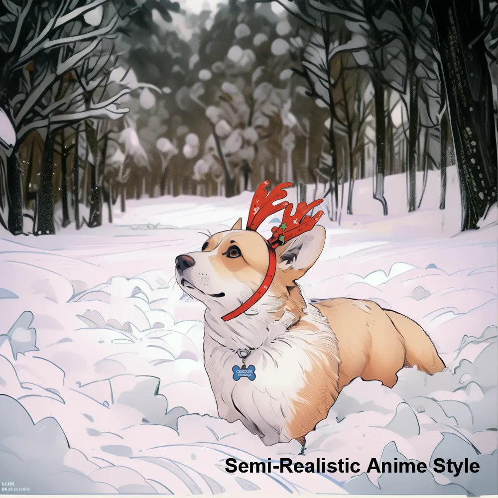 Personalized christmas ornament with photo turned into a semi realistic anime art style on a custom ornament